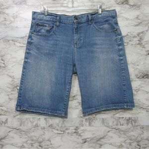 Garnet Hill Classic Denim Bermuda Shorts Size 14